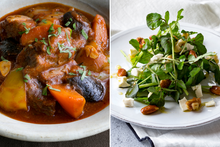 画像をギャラリービューアに読み込む, たっぷり野菜とラムのトマト煮込み&クレソンとクリームチーズのサラダ ハニーナッツソース(1キット2人前)