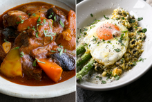 画像をギャラリービューアに読み込む, たっぷり野菜とラムのトマト煮込み&アスパラガスのグリルと伊風タルタルソース(1キット2人前)