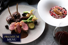 画像をギャラリービューアに読み込む, 【20%OFF】仔羊のフィレミニョンのロースト 黒にんにくと黒オリーブのブレゼ&赤ワインとフランボワーズのリゾット フォアグラ添え(1キット2人前)