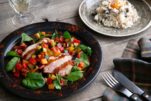 画像をギャラリービューアに読み込む, ジャークチキンとフレッシュラタトゥイユのサラダ仕立て&カルボナーラ風リゾット(1キット2人前)