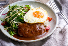画像をギャラリービューアに読み込む, 煮込みハンバーグのロコモコ&田舎風じゃがいもと長葱のスープ(1キット2人前)