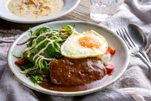 画像をギャラリービューアに読み込む, 煮込みハンバーグのロコモコ&田舎風じゃがいもと長葱のスープ(1キット2人前)