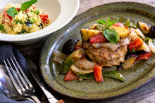画像をギャラリービューアに読み込む, スパイシーラムハンバーグ ラタトゥイユ添え&水ナスとミントのクスクスサラダ(1キット2人前)