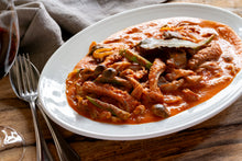 画像をギャラリービューアに読み込む, トリッパとキノコのトマトクリーム煮込み&チーズと黒胡椒とバターのパスタ~カチョエペペ~(1キット2人前)