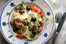 画像をギャラリービューアに読み込む, レモンクリームのタリアテッレ&タコとトマト、2色のオリーブのサラダ(1キット2人前)